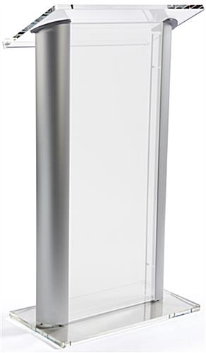 Frosted Plastic Lectern w/ Aluminum Sides