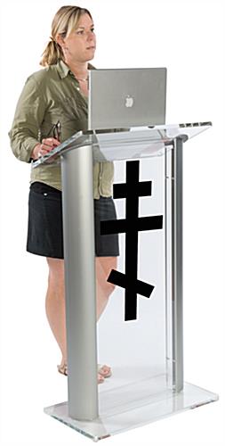 Acrylic Pulpit with Orthodox Cross Printed in One of Ten Colors