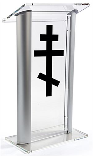 Acrylic Pulpit with Orthodox Cross with Aluminum Sides