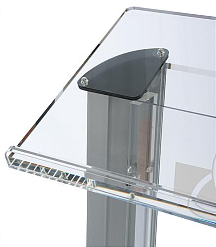 Acrylic Pulpit with Trinity Cross has a Large Reading Surface
