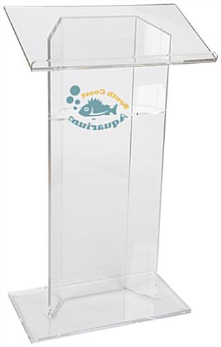 Custom Graphic Lucite Lectern, Ships Fully Assembled
