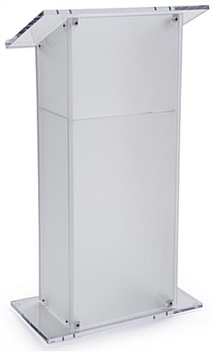 Frosted Plexiglass Pulpit with 1 Shelf