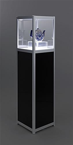 Illuminated panel display pedestal with 12 hours of battery life per use 