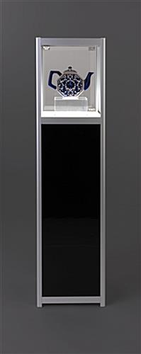 Rectangular illuminated panel display pedestal with 13 x 17 of usable interior space