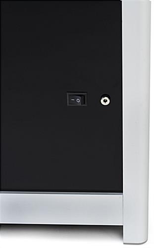 Illuminated panel display pedestal with back power cord exit 
