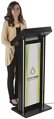 LED Podium with Graphic, Weighs 32 lbs
