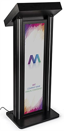 LED Podium with Graphic, Strip Lights
