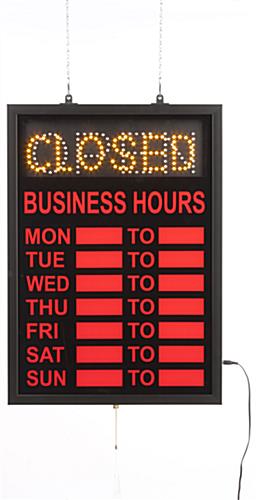 open hours sign