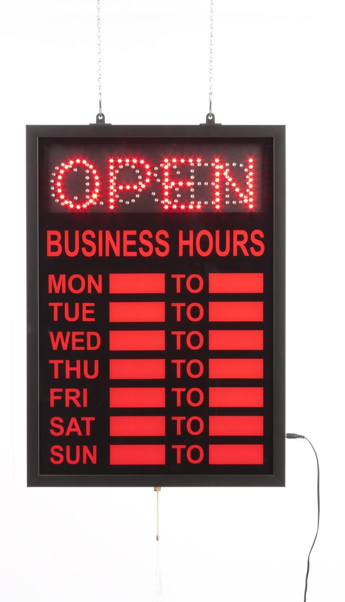Open Hours Signs Fully Customizable With Daily Business Hours