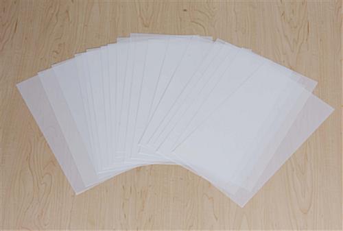 (20) Sheets of 8-1/2” x 14” Frosted Film Paper
