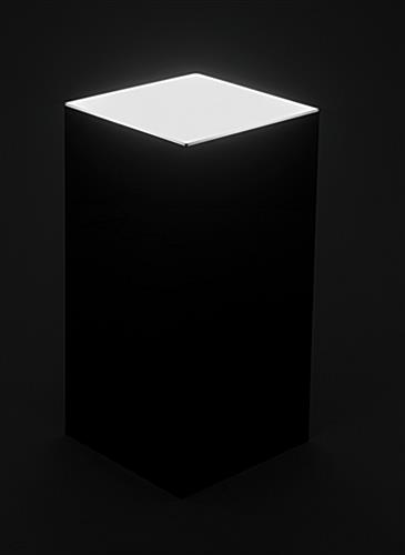 Black acrylic illuminated top pedestal riser