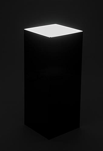 Light up black acrylic display pedestal with illuminated top