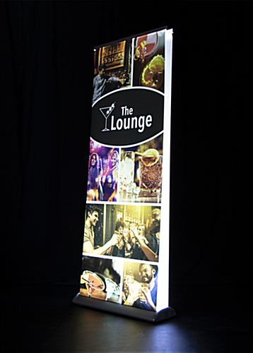 Backlit banner stand with durable LED aluminum base 