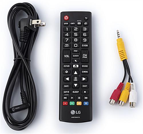 Digital lobby directory includes remote control and cable management  