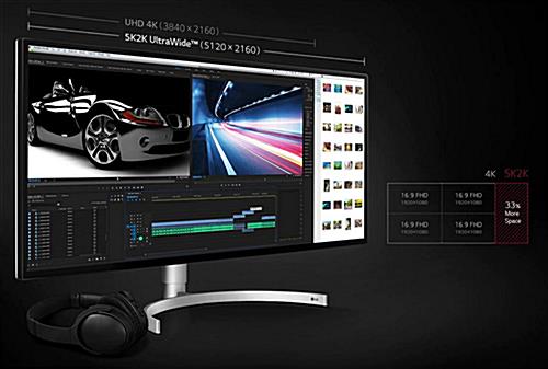 34” 4k IPS ultrawide monitor several split screen options