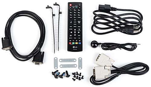 4 TV video wall system with remote control and optional connector cables