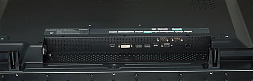 4 TV video wall system includes various audio and video connectivity ports