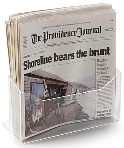 Lucite Newspaper Display with Single Pocket