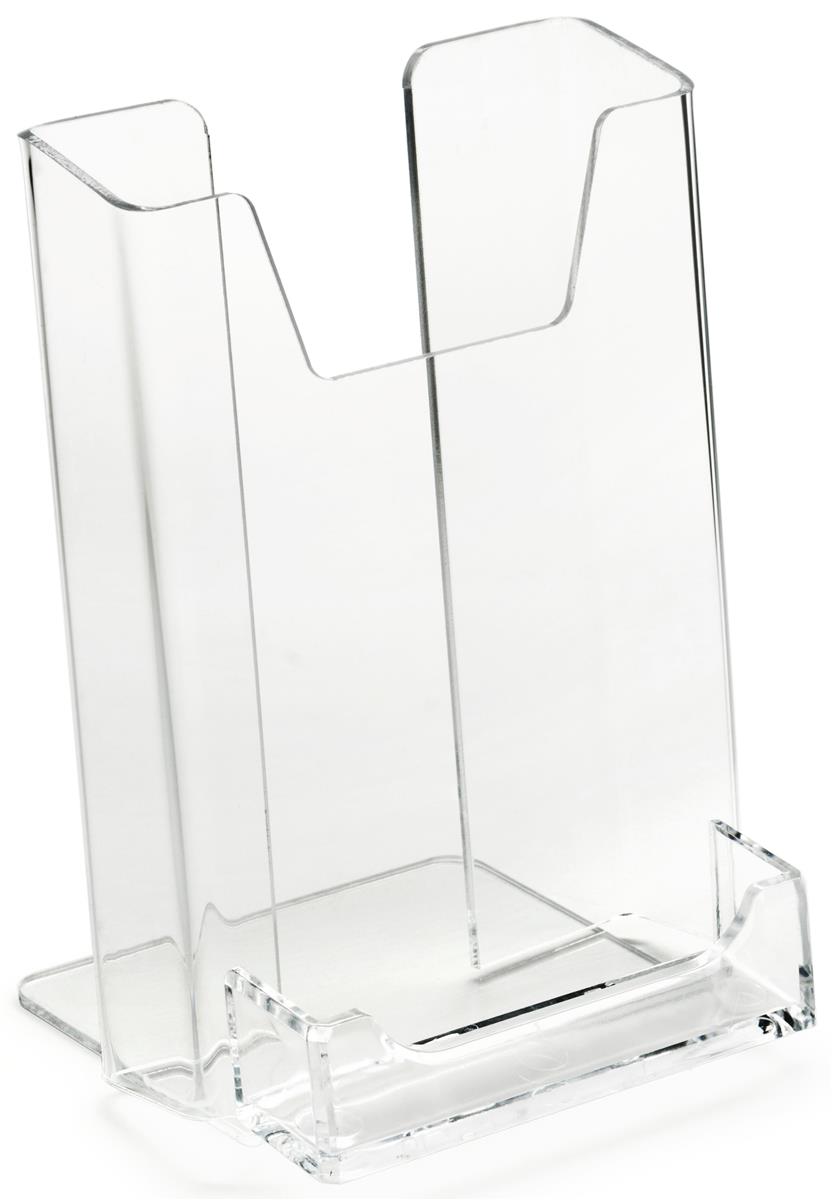 Clear Tri-Fold Brochure Holder with business card Holder QTY: 2 2 Pack 