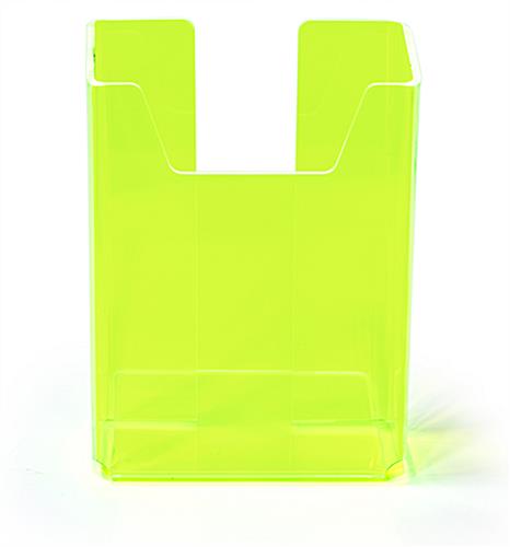 Single pocket green plastic brochure holder 