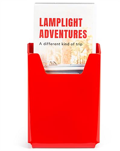 Brightly colored red acrylic flyer holder 