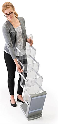 Zig zag magazine stand with 8 x 10 sign holder