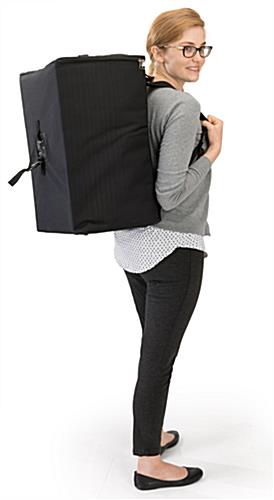 Zig zag magazine stand with backpack carrying case