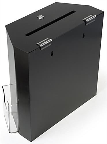 Black Suggestion Box with 2 Pockets & Pre-Drilled Mounting Holes