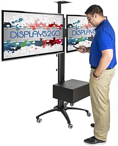 Dual Screen TV Stand With Power Distribution, VESA Compliant