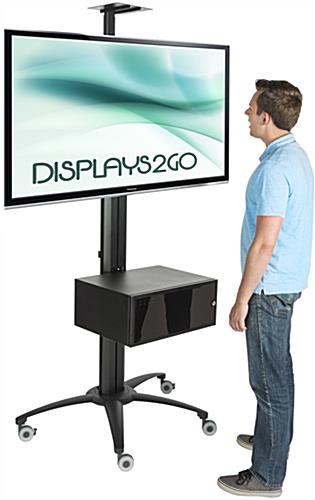 Rolling TV Stand With Integrated Power Strip for 30" - 84" Screens