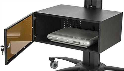 Aluminum Rolling TV Stand With Integrated Power Strip for AV Equipment