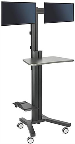 VESA Compliant Dual Monitor Sit Stand Cart