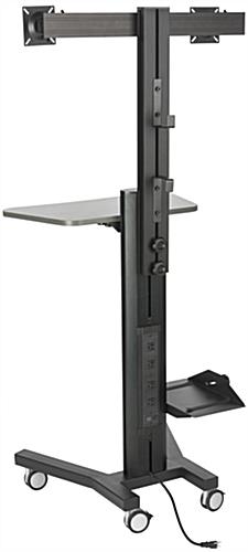 Dual Monitor Sit Stand Cart | Rotating & Tilting Brackets