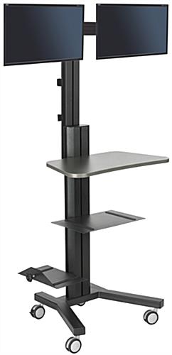 Anodized Multi-Monitor Standing Computer Cart