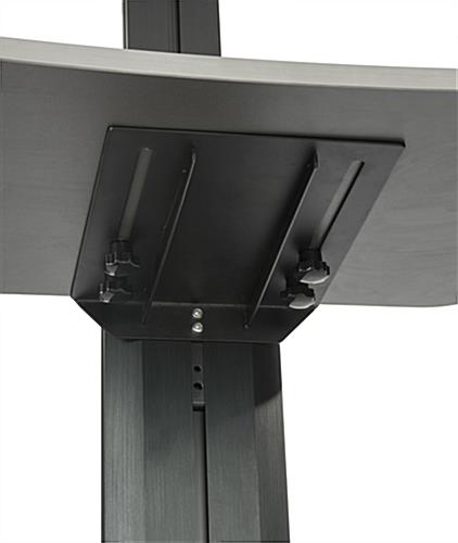 Multi-Monitor Standing Computer Cart, Shelf Locks Into Position
