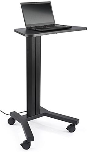 Standing Mobile Laptop Cart with Large Work Surface