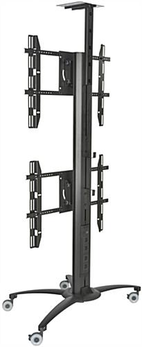 TV Stand with Storage Container for 2 Large Screen Monitors