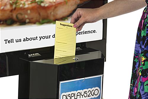 Black Sign Stand with Sweepstakes Box and Square Base