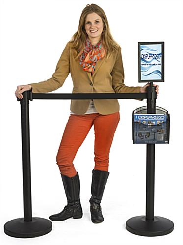 Stanchion w/ 2 Literature Pockets & Sign Frame for Nightclubs