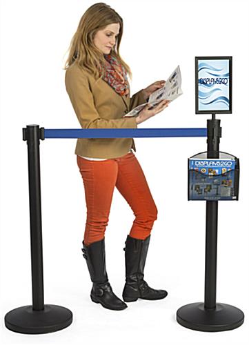 Stanchion w/ Literature Pocket & Sign Holder & Blue Belt – Economy