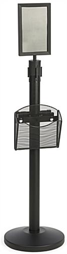 Stanchion w/ Literature Pocket & Sign Holder & Gray Belt – Queue.Pole Line 