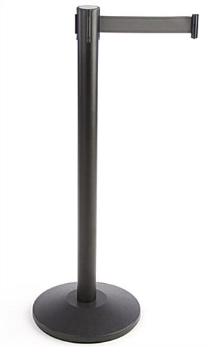 Stanchion w/ Literature Pocket & Sign Holder & Gray Belt – Single Sided 