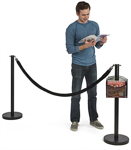 Powder Coated Stanchion Post with 2 Literature Pockets
