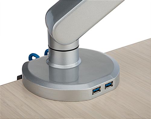 Desk Mount Monitor Arm with Keyboard Tray and USB Ports