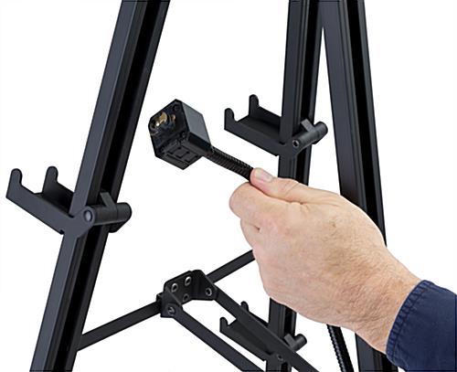 Illuminated gallery standing easel with removable lights
