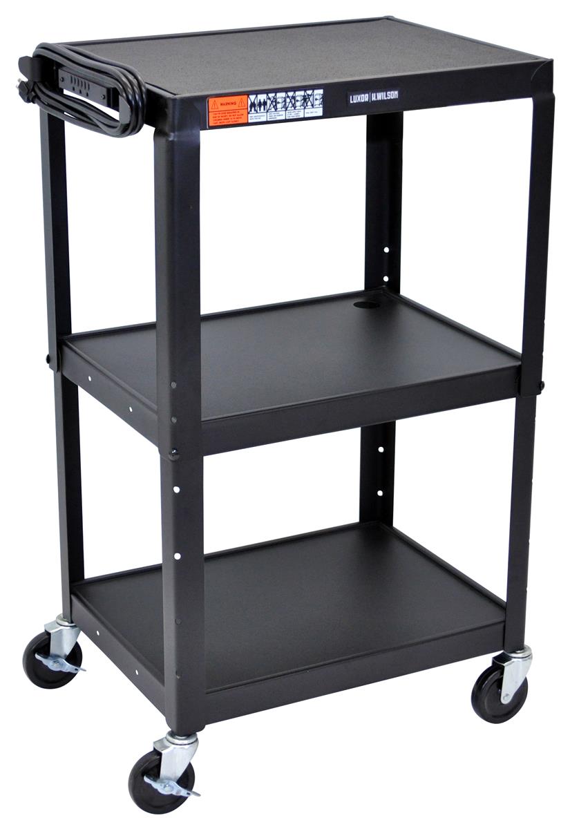 Mobile Projector Cart w/ Included Power Strip & (3) Shelves