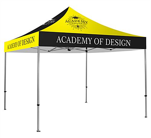 Custom printed canopy tent fully assembled.
