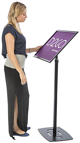 Black 18 x 24 Poster Frame Pedestal Brings Attention to Branding