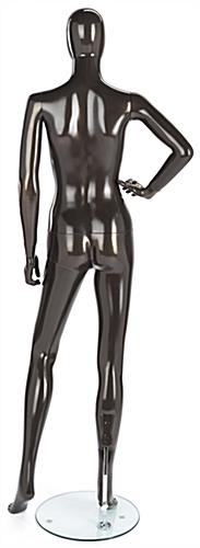 Metallic Female Mannequin | Tempered Glass Base