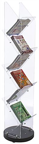 Rotating Acrylic Magazine Stand with Levelling Feet